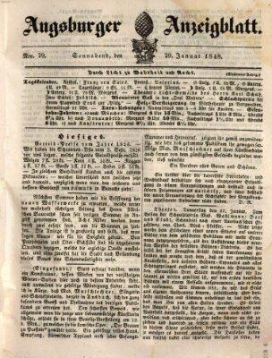 Augsburger Anzeigeblatt Samstag 29. Januar 1848