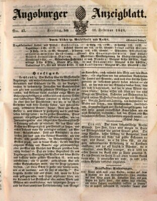 Augsburger Anzeigeblatt Freitag 11. Februar 1848