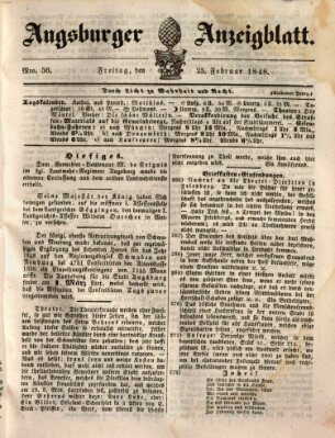 Augsburger Anzeigeblatt Freitag 25. Februar 1848