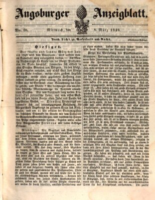 Augsburger Anzeigeblatt Mittwoch 8. März 1848