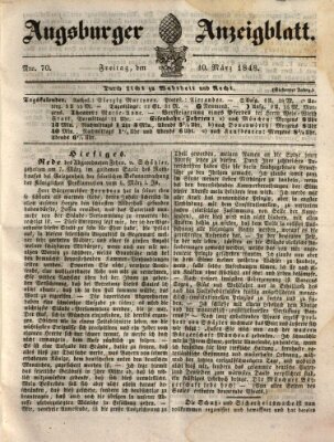 Augsburger Anzeigeblatt Freitag 10. März 1848