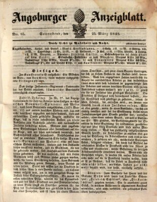 Augsburger Anzeigeblatt Samstag 25. März 1848