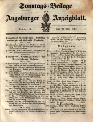 Augsburger Anzeigeblatt Sonntag 26. März 1848