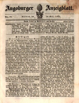 Augsburger Anzeigeblatt Mittwoch 29. März 1848