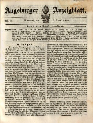 Augsburger Anzeigeblatt Mittwoch 5. April 1848