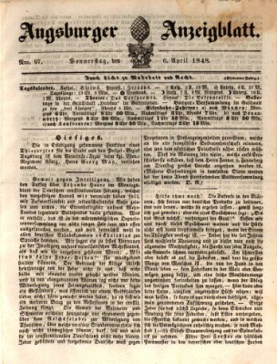 Augsburger Anzeigeblatt Donnerstag 6. April 1848