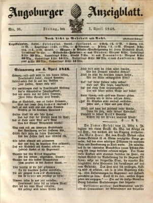 Augsburger Anzeigeblatt Freitag 7. April 1848