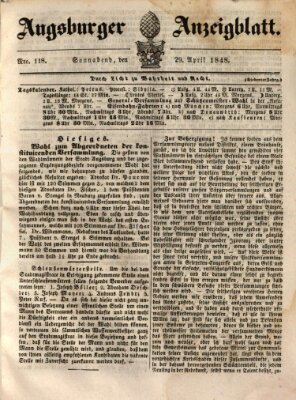 Augsburger Anzeigeblatt Samstag 29. April 1848