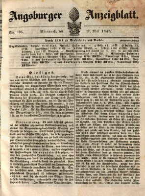 Augsburger Anzeigeblatt Mittwoch 17. Mai 1848