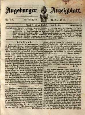 Augsburger Anzeigeblatt Mittwoch 24. Mai 1848