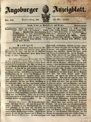 Augsburger Anzeigeblatt Donnerstag 25. Mai 1848