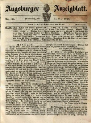 Augsburger Anzeigeblatt Mittwoch 31. Mai 1848