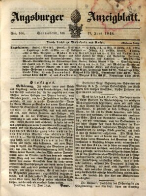 Augsburger Anzeigeblatt Samstag 17. Juni 1848