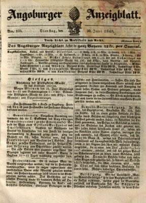 Augsburger Anzeigeblatt Dienstag 20. Juni 1848