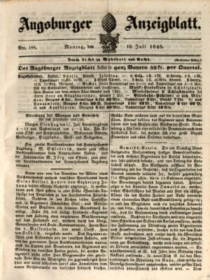 Augsburger Anzeigeblatt Montag 10. Juli 1848