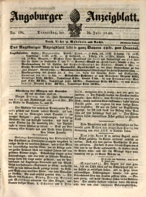 Augsburger Anzeigeblatt Donnerstag 20. Juli 1848