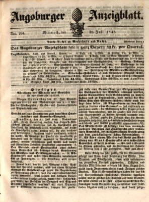 Augsburger Anzeigeblatt Mittwoch 26. Juli 1848