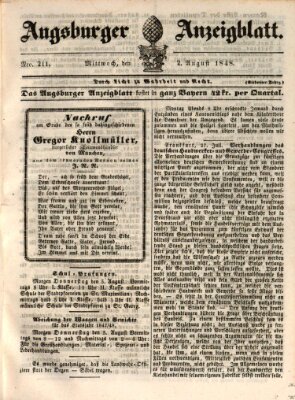 Augsburger Anzeigeblatt Mittwoch 2. August 1848