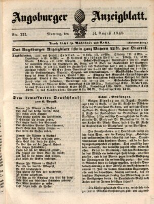 Augsburger Anzeigeblatt Montag 14. August 1848