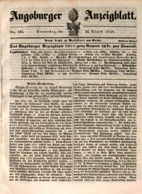 Augsburger Anzeigeblatt Donnerstag 24. August 1848