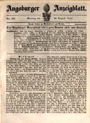 Augsburger Anzeigeblatt Montag 28. August 1848