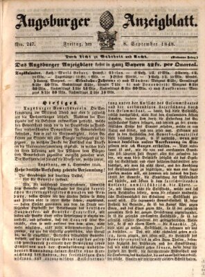 Augsburger Anzeigeblatt Freitag 8. September 1848