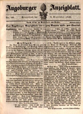 Augsburger Anzeigeblatt Samstag 9. September 1848