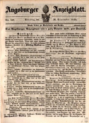 Augsburger Anzeigeblatt Sonntag 10. September 1848