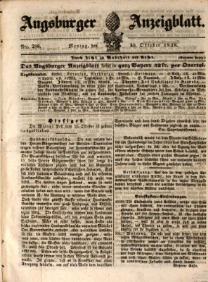 Augsburger Anzeigeblatt Montag 30. Oktober 1848