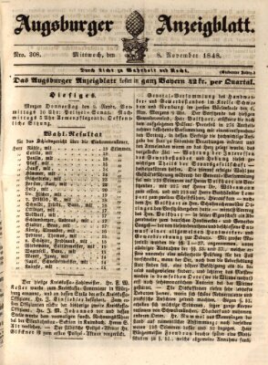 Augsburger Anzeigeblatt Mittwoch 8. November 1848