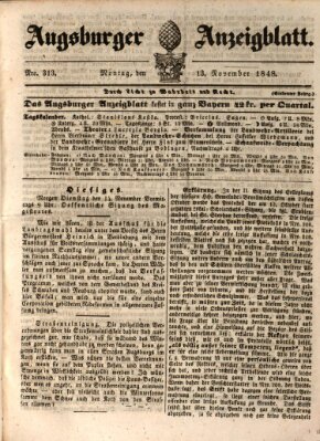 Augsburger Anzeigeblatt Montag 13. November 1848