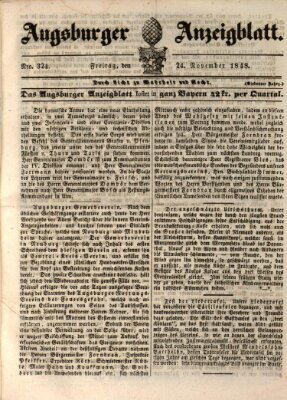 Augsburger Anzeigeblatt Freitag 24. November 1848