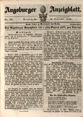 Augsburger Anzeigeblatt Montag 27. November 1848