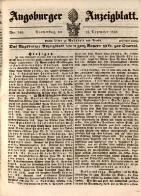 Augsburger Anzeigeblatt Donnerstag 14. Dezember 1848