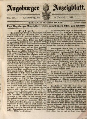 Augsburger Anzeigeblatt Donnerstag 28. Dezember 1848