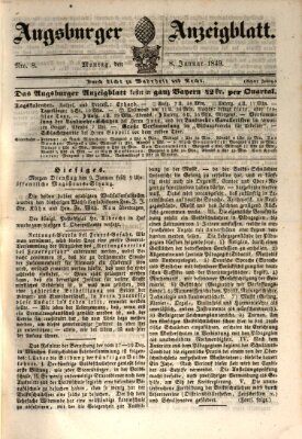 Augsburger Anzeigeblatt Montag 8. Januar 1849