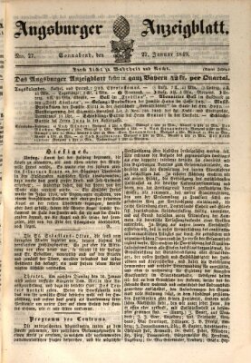 Augsburger Anzeigeblatt Samstag 27. Januar 1849