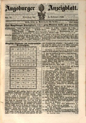 Augsburger Anzeigeblatt Dienstag 6. Februar 1849