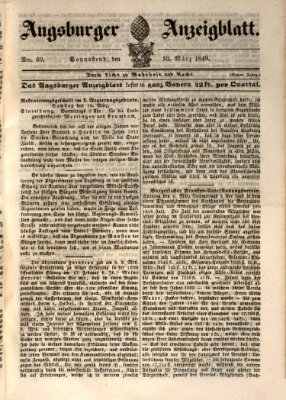 Augsburger Anzeigeblatt Samstag 10. März 1849