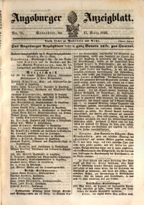 Augsburger Anzeigeblatt Samstag 17. März 1849