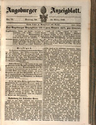 Augsburger Anzeigeblatt Montag 19. März 1849