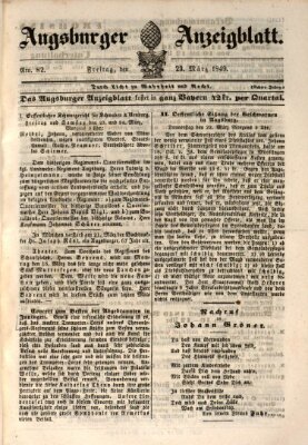 Augsburger Anzeigeblatt Freitag 23. März 1849