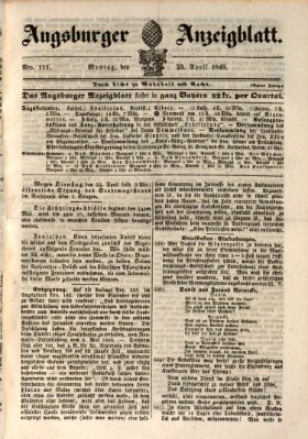 Augsburger Anzeigeblatt Montag 23. April 1849