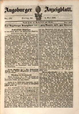 Augsburger Anzeigeblatt Freitag 4. Mai 1849