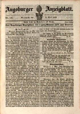 Augsburger Anzeigeblatt Mittwoch 9. Mai 1849