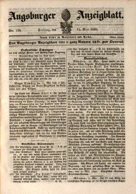 Augsburger Anzeigeblatt Freitag 11. Mai 1849