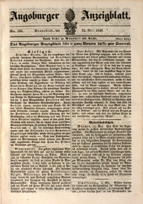 Augsburger Anzeigeblatt Samstag 12. Mai 1849