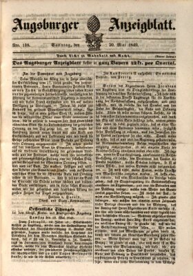 Augsburger Anzeigeblatt Sonntag 20. Mai 1849