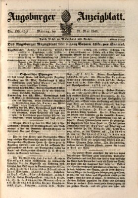 Augsburger Anzeigeblatt Montag 21. Mai 1849