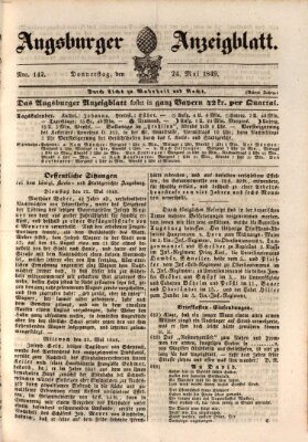 Augsburger Anzeigeblatt Donnerstag 24. Mai 1849